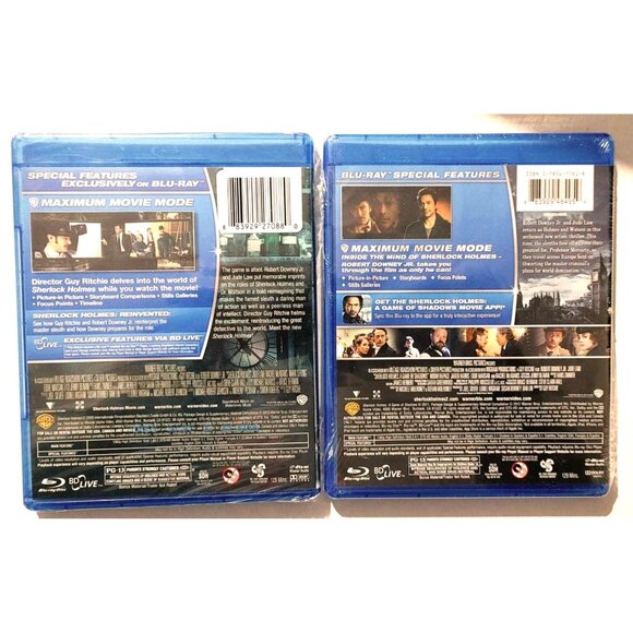 Sherlock Holmes & Sherlock Holmes: A Game Of Shadows Blu-Ray Movies Set - Picture 2 of 6